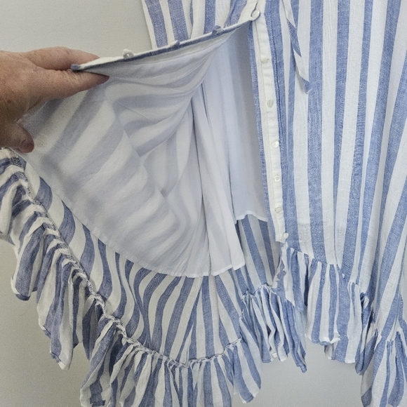 Rails Frida Ciel Stripe Print Tiered Midi Dress Size XL - Picture 5 of 10